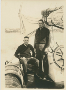 Image: Richard Goddard and Sheldon Fairbanks on deck before sailing
