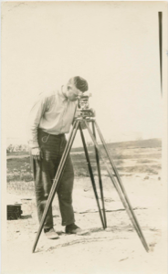 Image of Richard Goddard with instrument on tripod