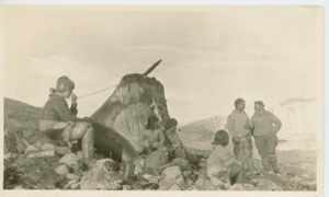 Image: Five Inuit and a white man by tupik