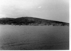 Image of Moravian Mission at Hopedale from the water