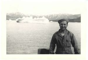 Image of Serviceman, iceberg beyond
