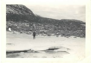 Image: Man walking on ice shelf