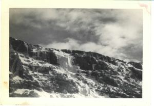 Image: Frozen waterfall in spring near Bluie West 1
