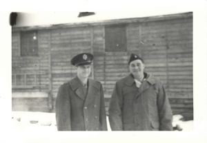 Image of Two officers outside barracks