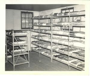 Image: Interior, bakery, showing bread storage