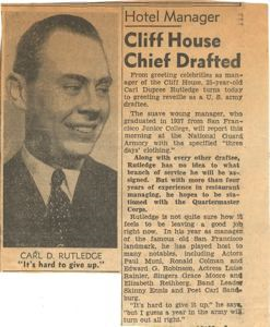 Image of Cliff House Chief Drafted, newspaper clipping
