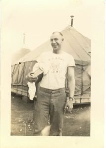 Image of Man wearing U.S. Army Fort Lewis shirt