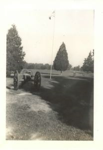 Image of Cannon and flagpole