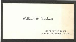 Image of Calling card: Wilford W. Garbett, Lt., Air Corps