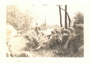 Image of Soldiers resting on a hike