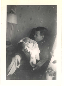 Image of Rutledge holding infant, Trevett[?] A. Wilson, jr