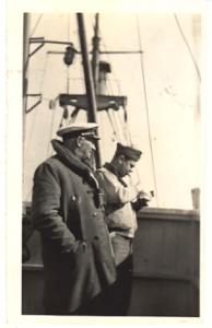 Image of Captain Johanson and Rutledge on deck