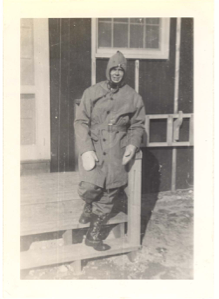 Image of Rutledge in Arctic jacket with hood
