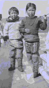 Image of Eskimo [Inuit] boy and girl