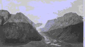 Image of Mountains and glacier tongue of South Strom Fiord