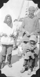 Image of Naskapi family aboard