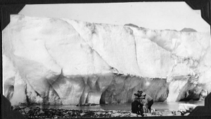 Image: Grounded iceberg. Movie camera in foreground