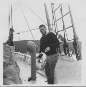 Image of Gary Valentine aboard with cod