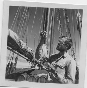 Image of Charles "Killer" Handley aboard with mouse