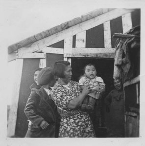 Image of Eskimo [Inuit] women and a baby