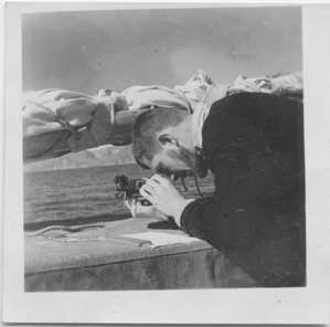 Image: Gary Valenine using an instrument on deck