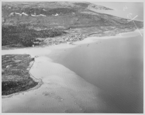 Image of Aerial view of Nain Harbor and surrounding area