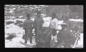 Image: Six Inuit men by sledge