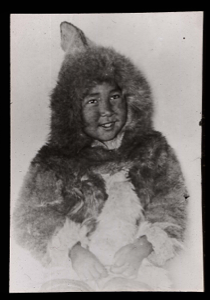 Image of Inuit woman in furs. Portrait