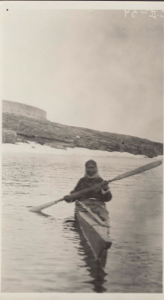 Image of Mene in kayak, Umanak