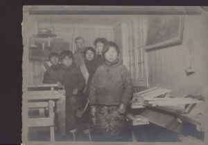 Image: Carpenter school at Upernavik. Mr. Schroder, teacher, five students