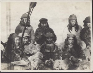 Image: Eight Inuit men aboard