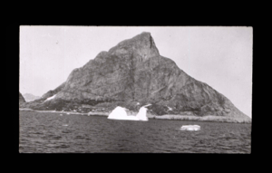 Image of Island peak; icebergs in foreground
