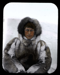 Image of Knud Rasmussen, in furs; portrait. 
