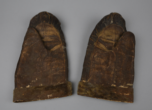 Image: worn sealskin mittens