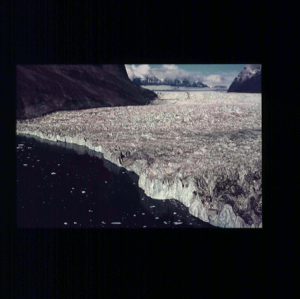 Image: Looking down onto glacier surface