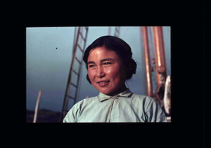 Image of Inuit woman aboard