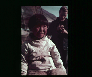 Image of Inuit boy aboard  [purple]