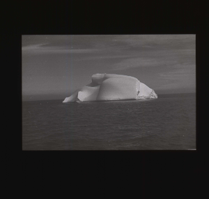 Image: Wave washed iceberg [b&w]