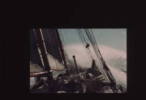 Image: Looking across deck, rough seas