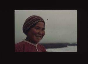 Image: Inuit woman wearing knit cap