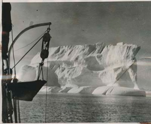 Image: Iceberg seen through rigging of the MORRISSEY