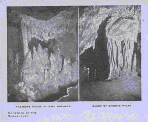 Image of Treasure House of King Solomon; Queen of Sheba's Pillar. Grottoes of the Shenandoah