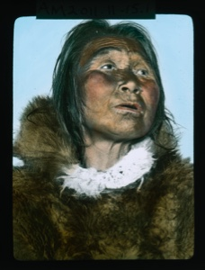Image: Portrait: Elderly Inuit woman in furs.