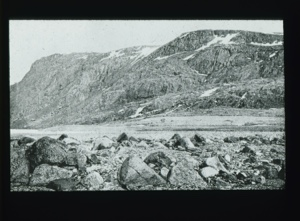Image: Hills with rocks in foreground  [from a book]                            