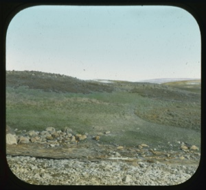 Image of Hills, glacier, boulders  [from a book]                         