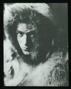 Image of Portrait:  George Borup in furs, head and shoulders