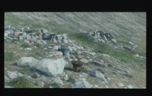 Image: Two stone igloos
