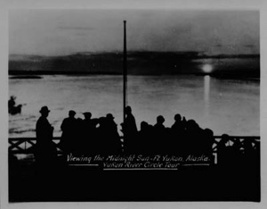 Image of Viewing the midnight sun. Yukon River Circle Tour