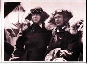 Image of Two aviators in fur garments