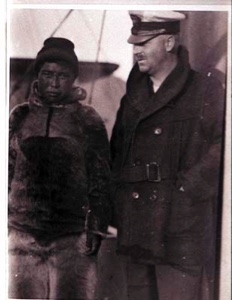 Image: Unidentified American man and an Inuit man aboard the S.S. PEARY